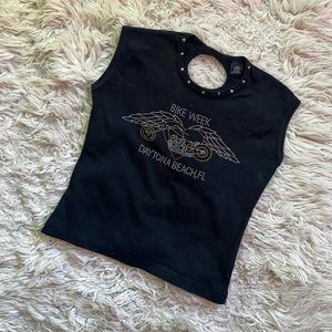 Bedazzled Biker Baby Tee
